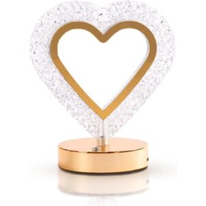 Cordless Crystal Table Lamp, 3-Color Touch Control Rechargeable Bedside Lamp