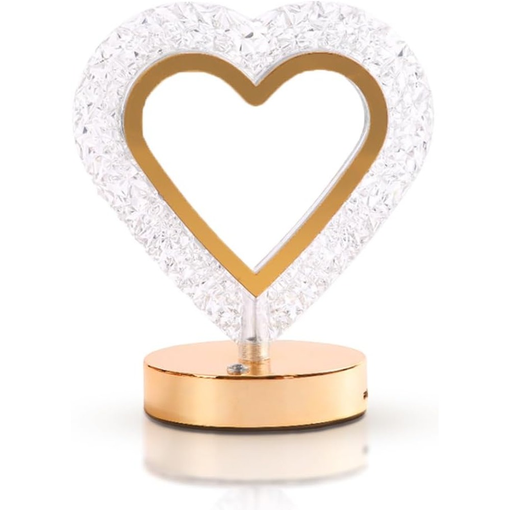 Cordless Crystal Table Lamp, 3-Color Touch Control Rechargeable Bedside Lamp